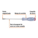 Desarmador plano de golpe 1/4' x 6', Truper Expert