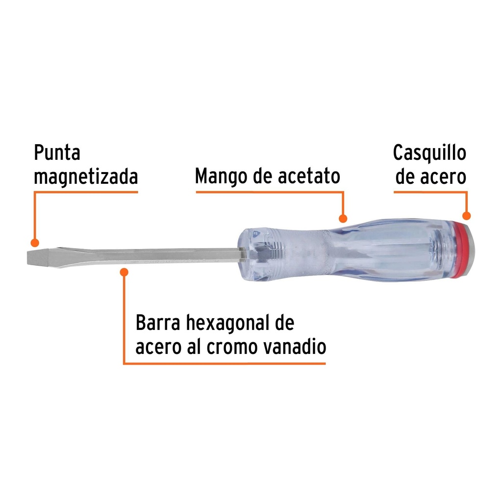 Desarmador plano de golpe 3/16' x 3', Truper Expert