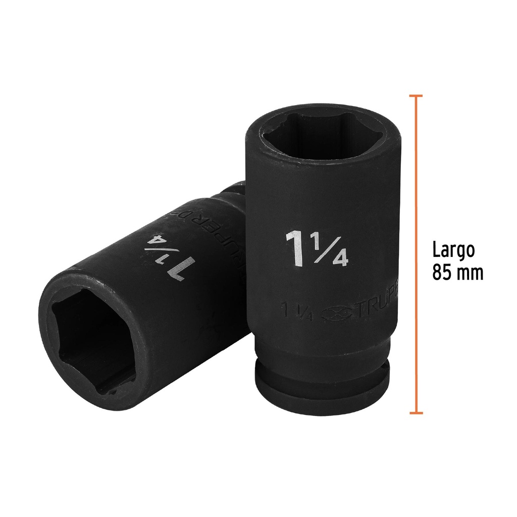 Dado largo de impacto de 1-1/4', 6 puntas, cuadro 3/4'