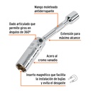 Dado p/bujías cuadro 3/8' articulado 5/8', extensión 6'