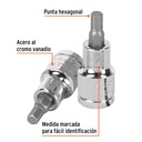 Dado punta hexagonal de 1/4', cuadro 1/2', Truper