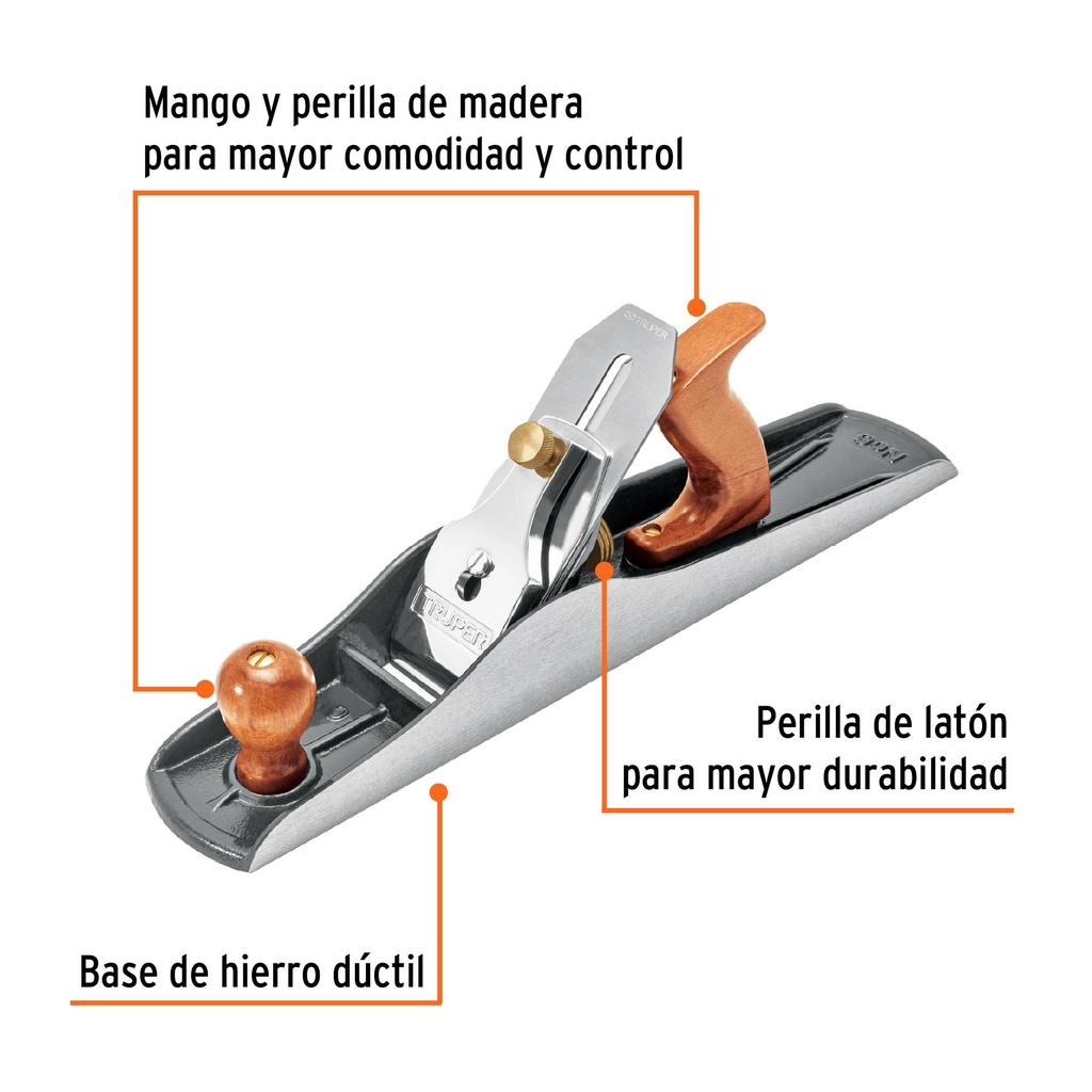 Cepillo para carpintero # 6 estriado, Truper