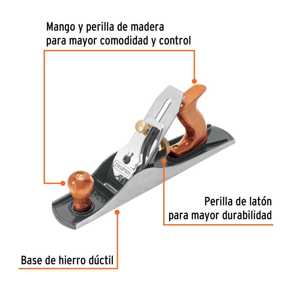 Cepillo para carpintero # 5 estriado, Truper