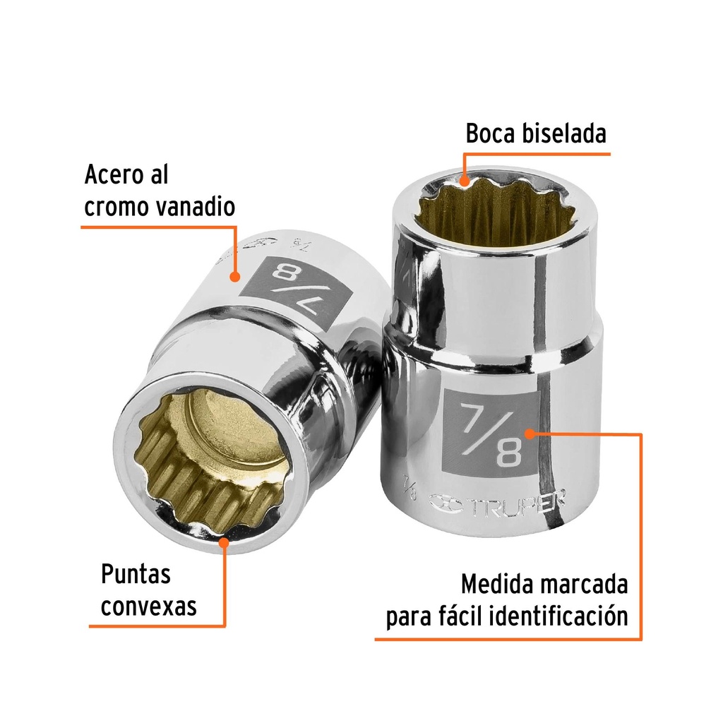 Dado de 7/8', 12 puntas, cuadro 3/4', Truper