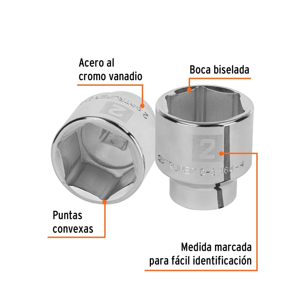 Dado de 2', 6 puntas, cuadro 3/4', Truper