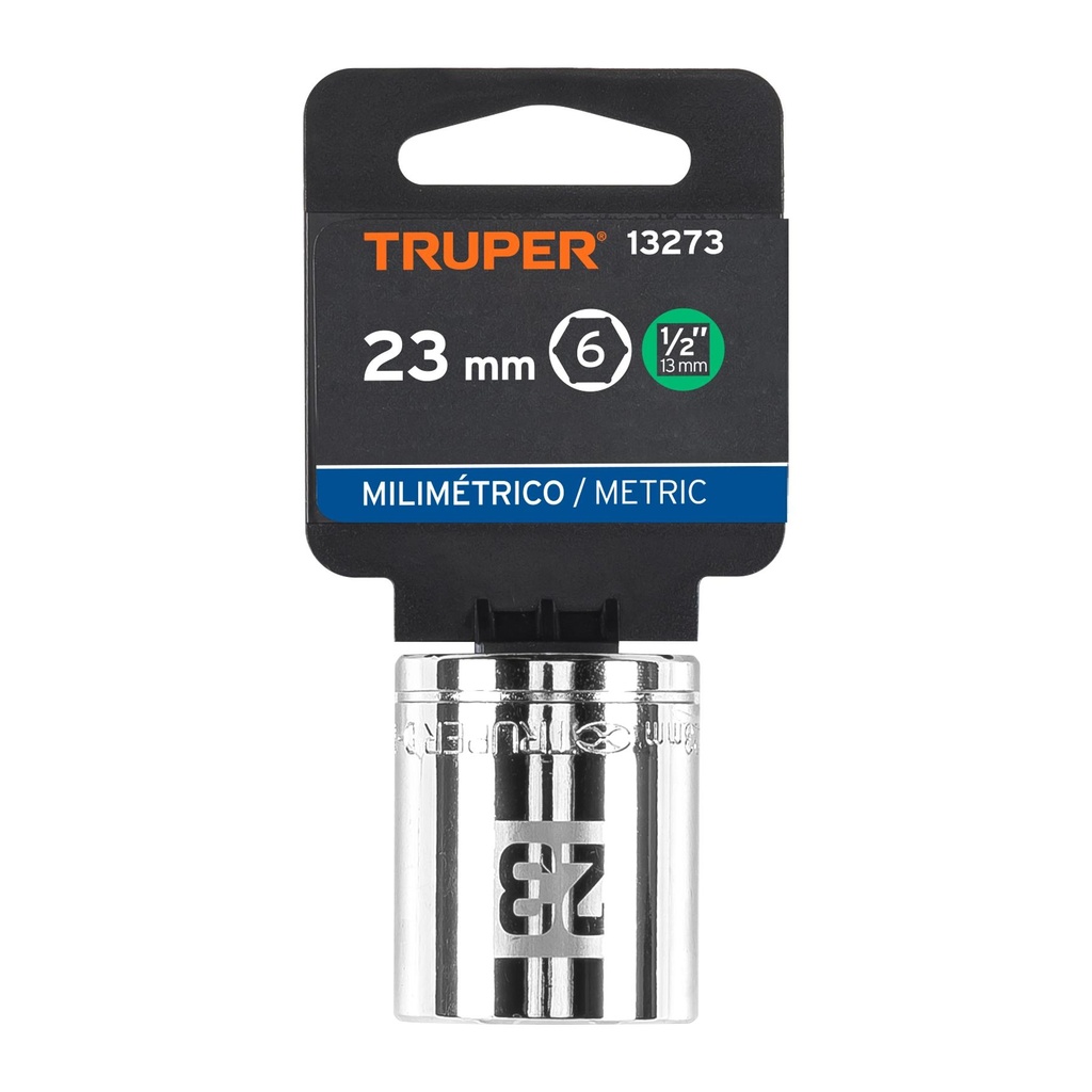 Dado de 23 mm, 6 puntas, cuadro 1/2', Truper