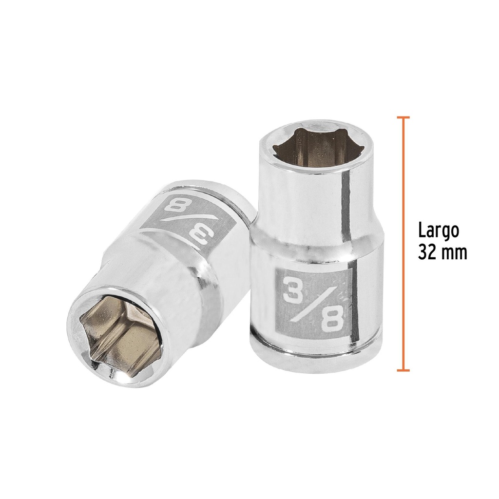 Dado de 3/8', 6 puntas, cuadro 3/8', Truper