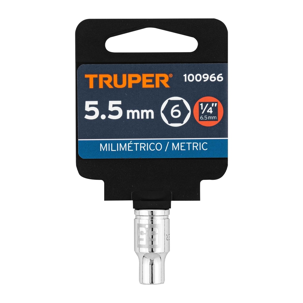 Dado de 5.5 mm, 6 puntas, cuadro 1/4', Truper