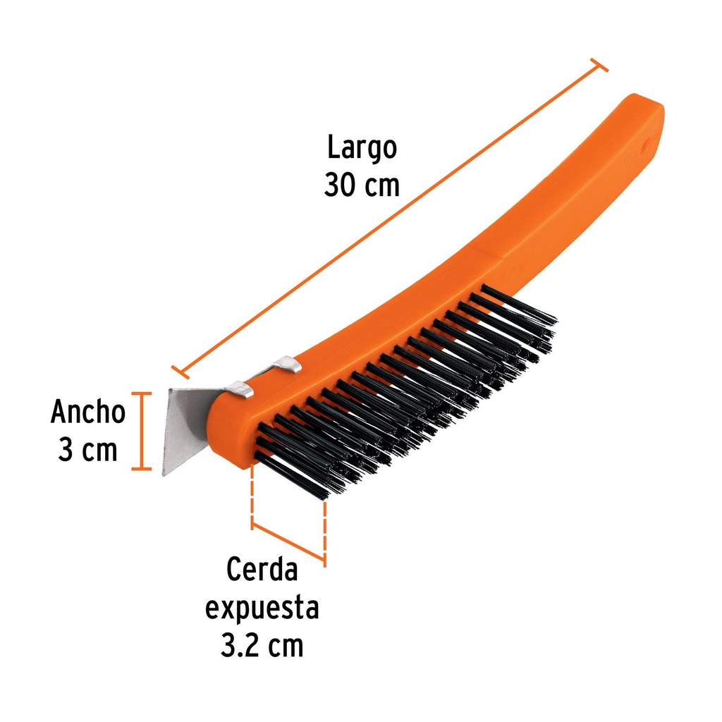 Cepillo de alambre 51 pinceles acero al carbono c/espátula