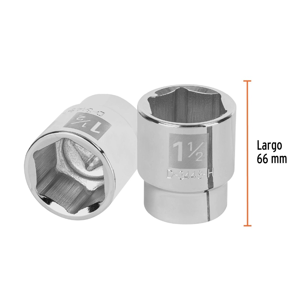 Dado de 1-1/2', 6 puntas, cuadro 3/4', Truper