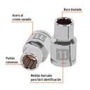 Dado de 11 mm, 12 puntas, cuadro 1/2', Truper