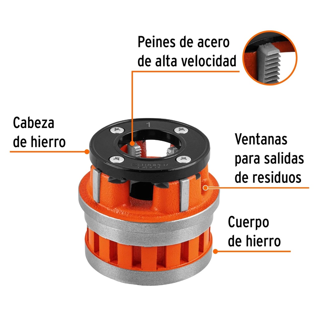 Dado 1' para tarrajas T-852X, Truper Expert