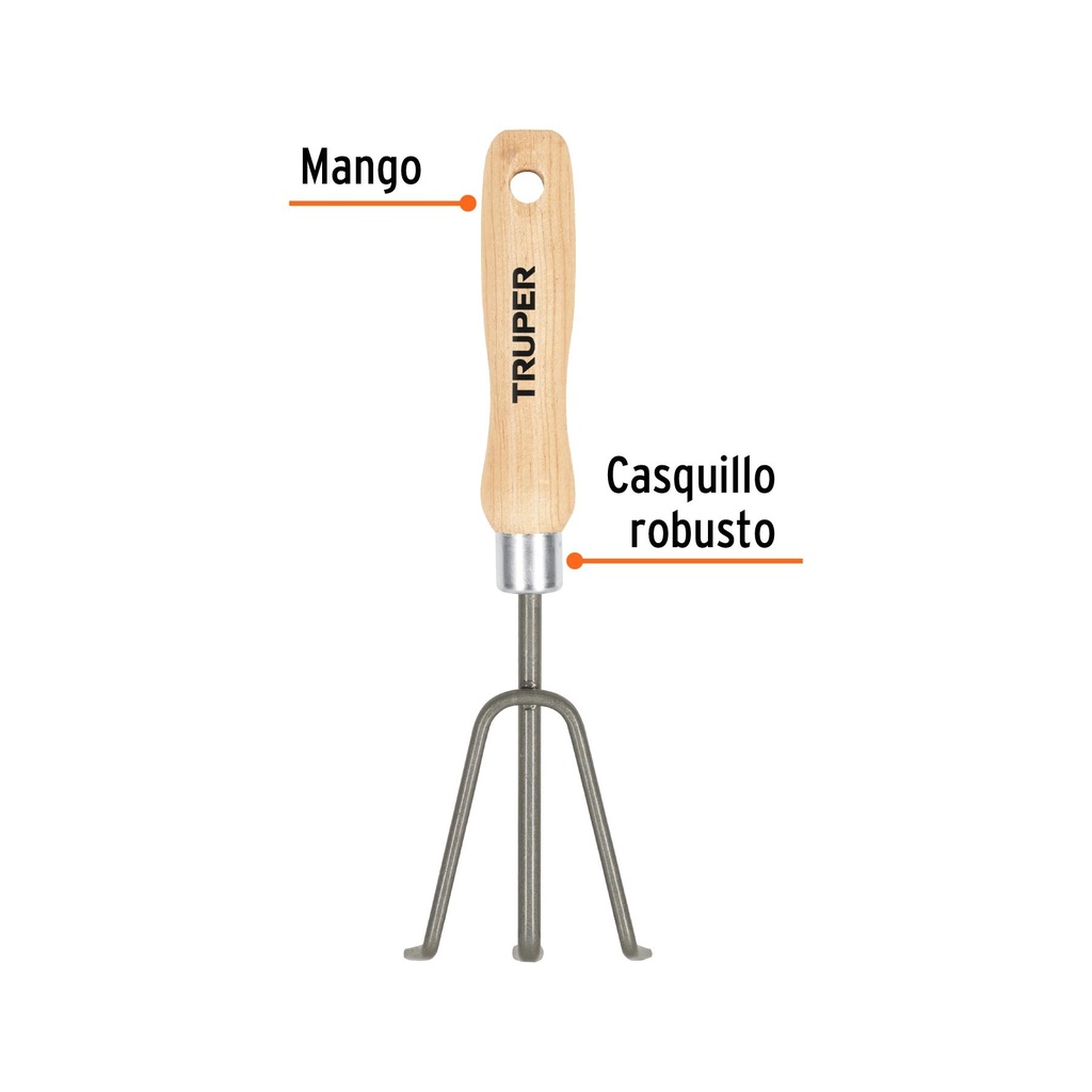 Cultivador para jardín, mango de 6', Truper