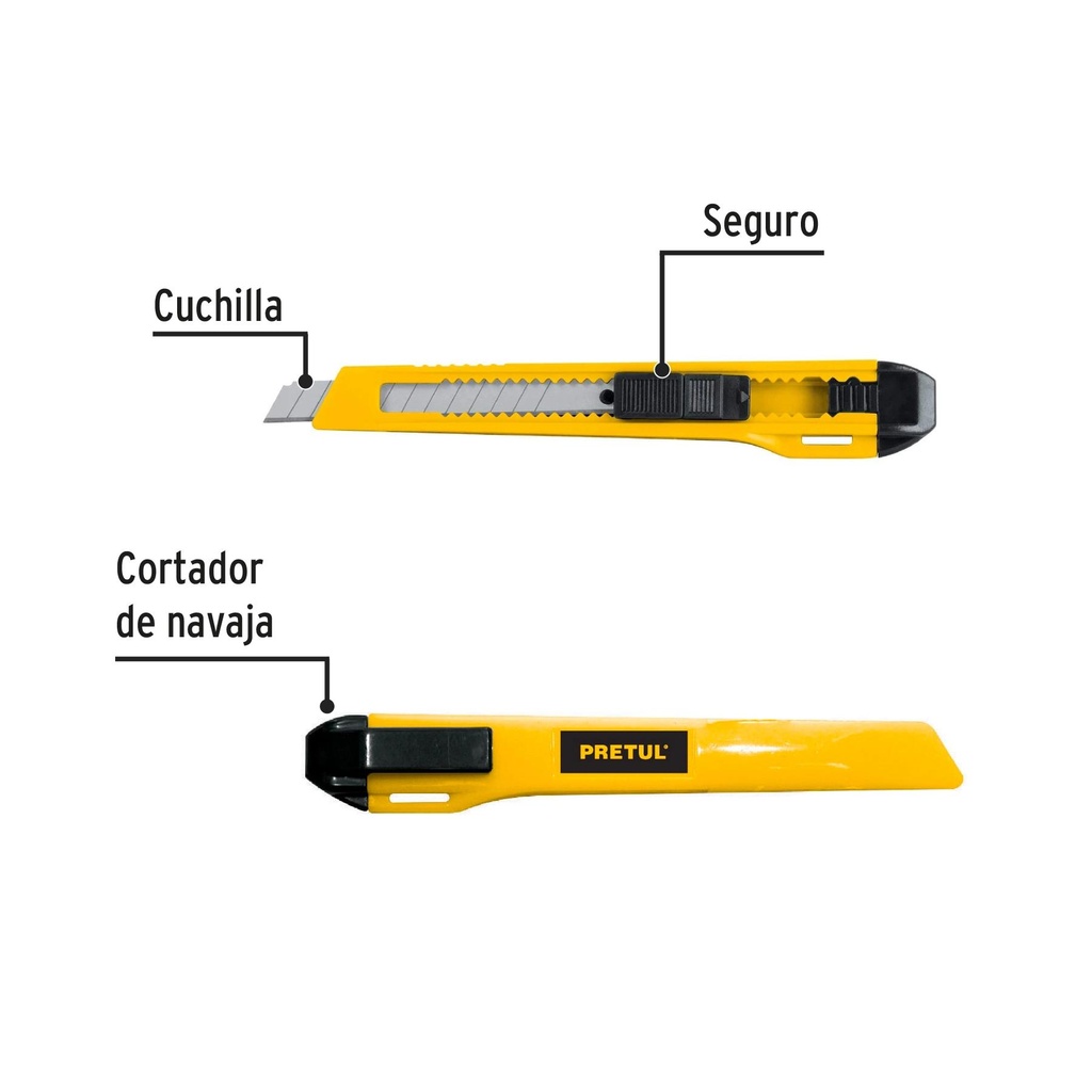 Cutter 9 mm plástico, Pretul