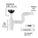 Céspol bote p/fregadero c/contracanasta, polipr, 1-1/2'