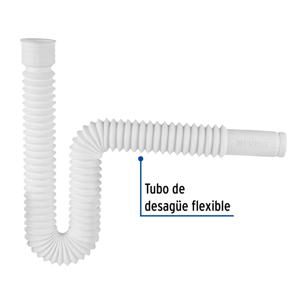 Céspol flexible p/lavabo y fregadero, polietileno, blanco