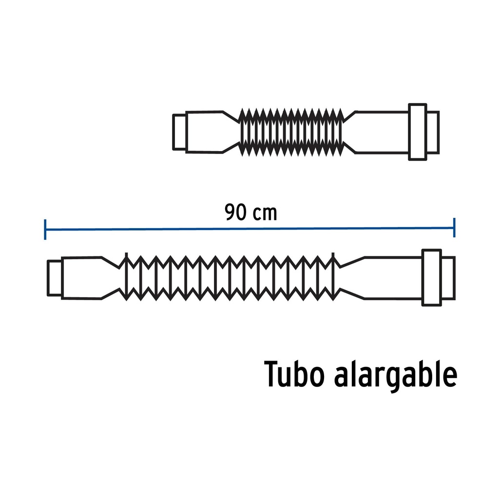 Céspol flexible p/lavabo y fregadero, polietileno, cromo