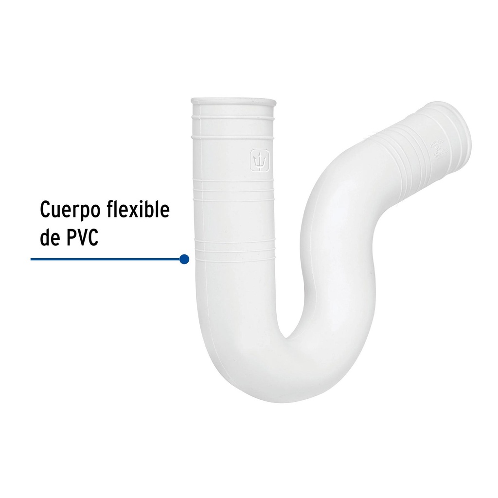 Céspol flexible para fregadero, PVC, 1-1/2', Foset