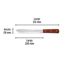 Cuchillo cebollero 8' mango de madera, Pretul