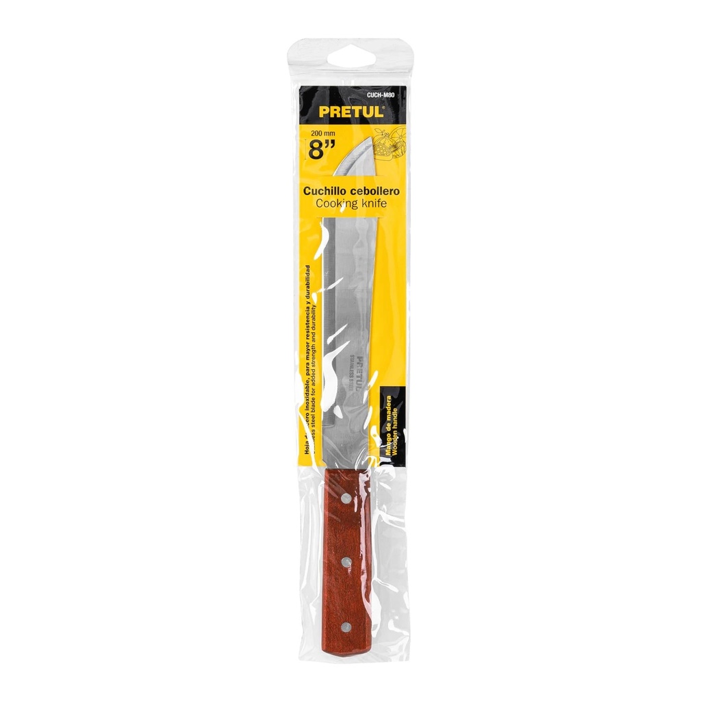 Cuchillo cebollero 8' mango de madera, Pretul