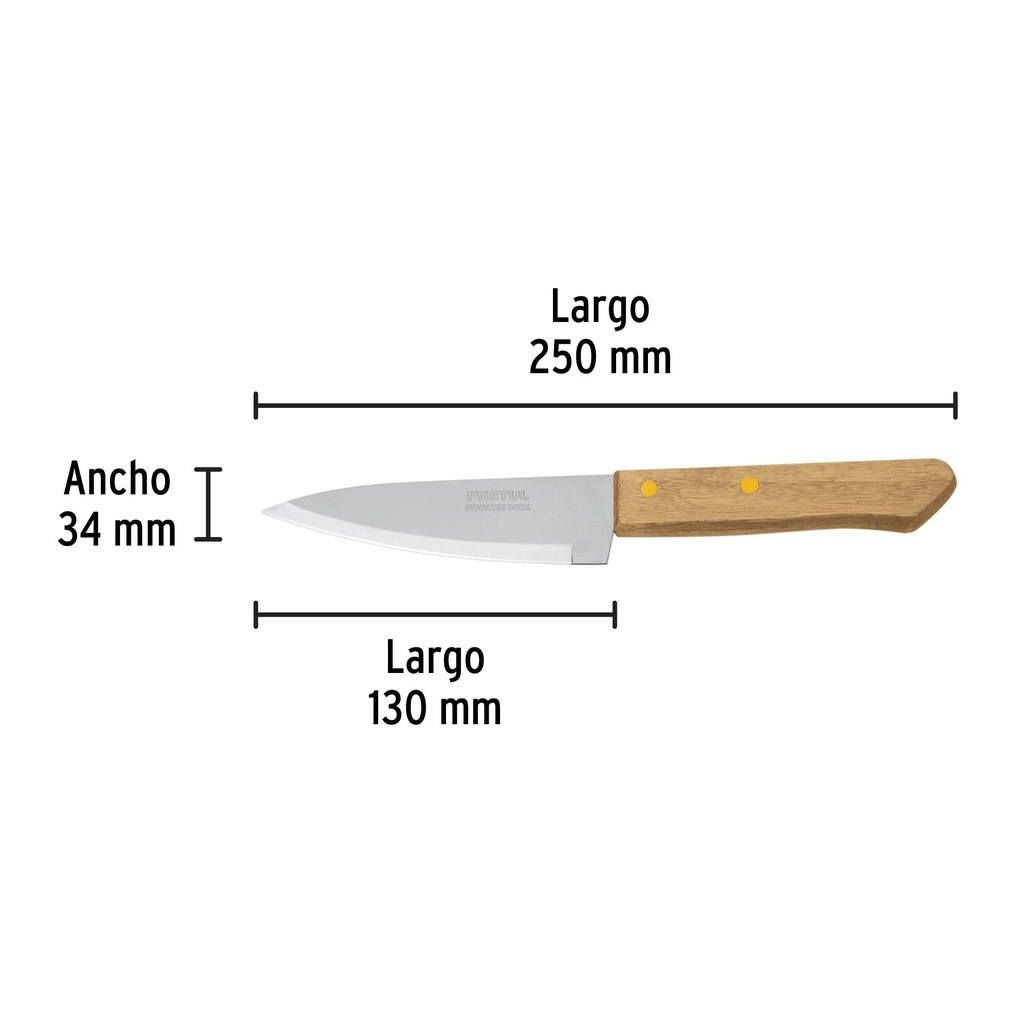 Cuchillo de chef 5' mango de madera, Pretul