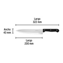 Cuchillo de chef 8' mango de plástico, Pretul