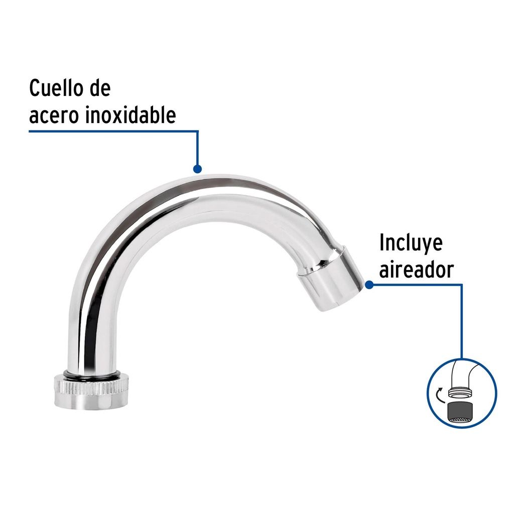 Cuello curvo repuesto para mezcladora de lavabo, Basic