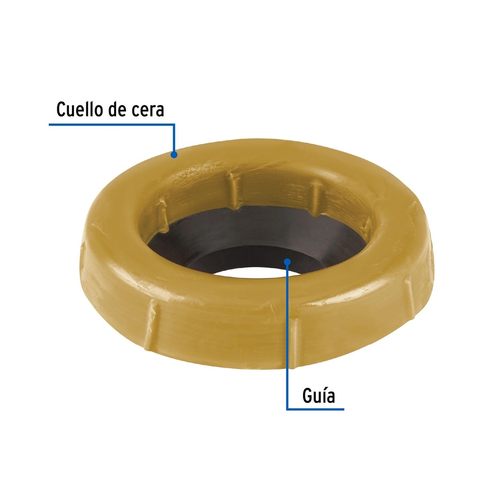 Cuello de cera con guía para WC, robusto, 250 g, Foset