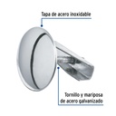 Cubretaladro cromo de 1-3/4' de acero inox, diámetro 43 mm