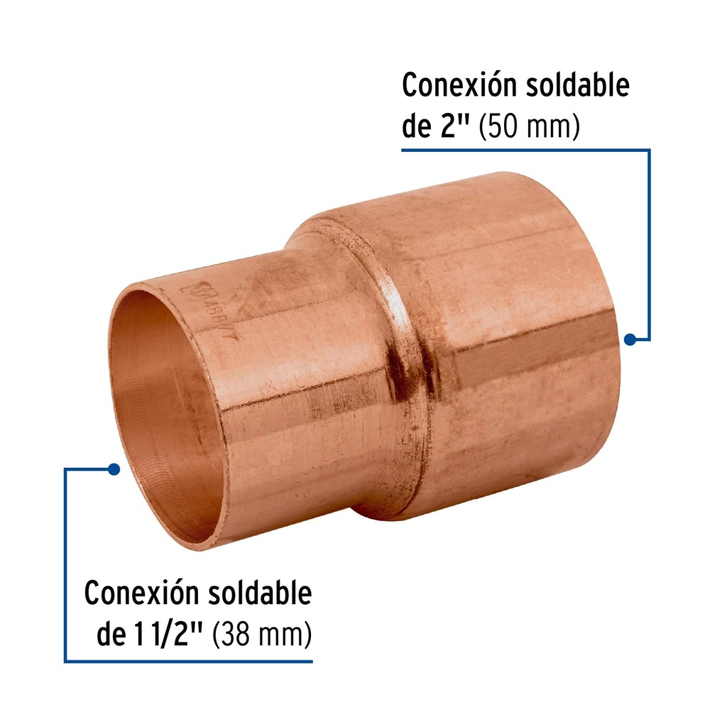 Cople reducción bushing cobre 2 x 1-1/2', Foset