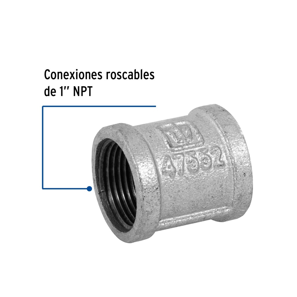 Cople reforzado de acero galvanizado de 1', Foset