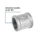 Cople reforzado de acero galvanizado de 3/4', Foset