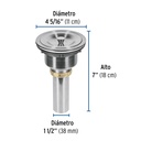 Contracanasta 3-1/2' de acero inoxidable con tapa, Foset