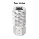 Cople acero, cuerda 1/4NPT, hembra, Pretul