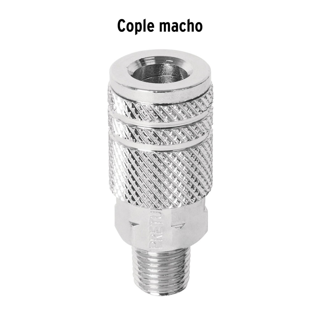 Cople acero, cuerda 1/4NPT, macho, Pretul