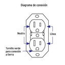 Contacto de sobreponer dúplex 2 polos+ tierra, café, Volteck