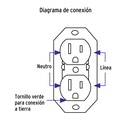 Contacto de sobreponer dúplex, 2 polos+ tierra, baquelita