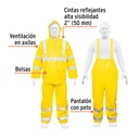 Conjunto impermeable doble capa amarillo con reflejante, CH