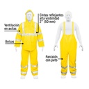 Conjunto impermeable doble capa amarillo con reflejante, G