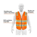 Chaleco de seguridad de alta visibilidad, naranja, grande