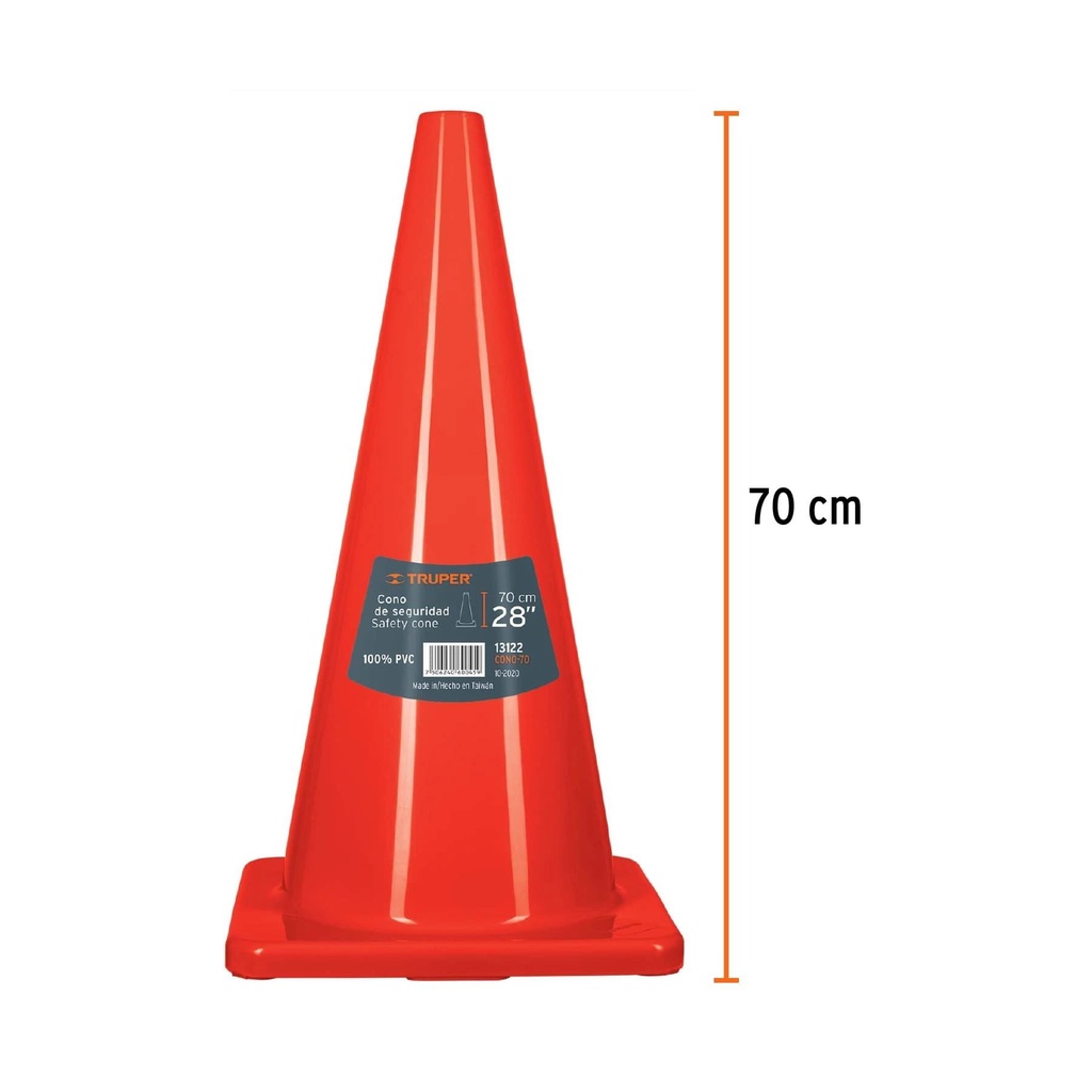 Cono de precaución de 70 cm de PVC, Truper