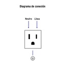 Contacto aterrizado, 1.5 módulos, línea Española, blanco