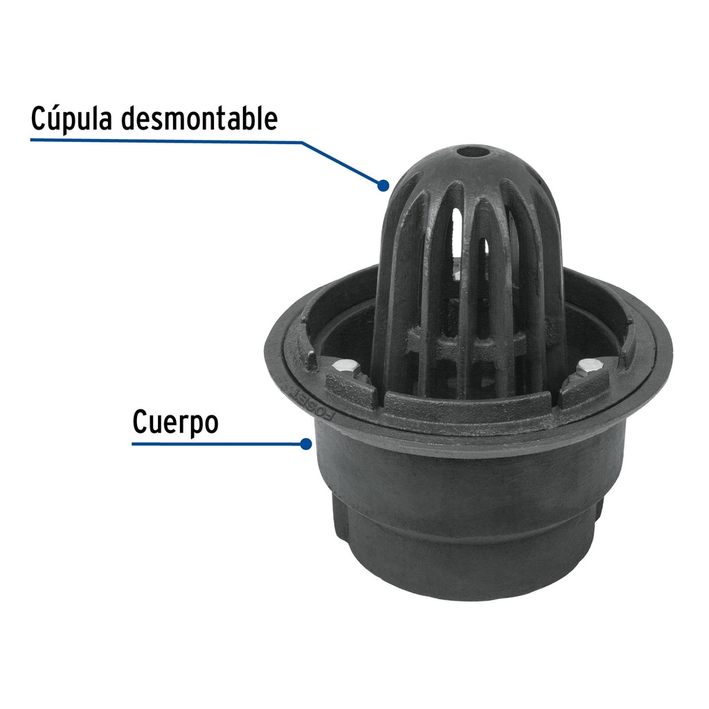 Coladera de hierro de cúpula para azotea, Foset