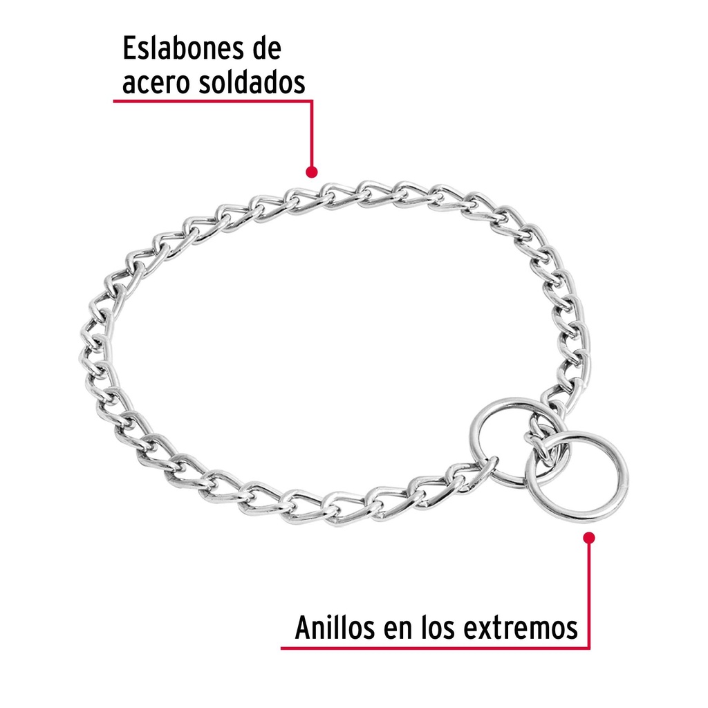 Collar de entrenamiento para perro, 50 cm, eslabón de 3 mm