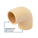 Codo 90° de CPVC de 1/2', Foset