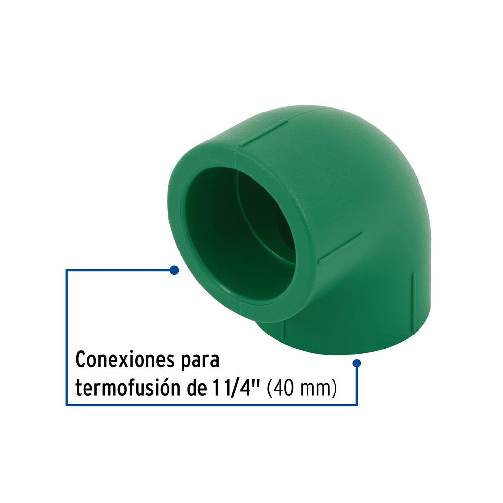 Codo 90° de PPR de 1-1/4', Foset