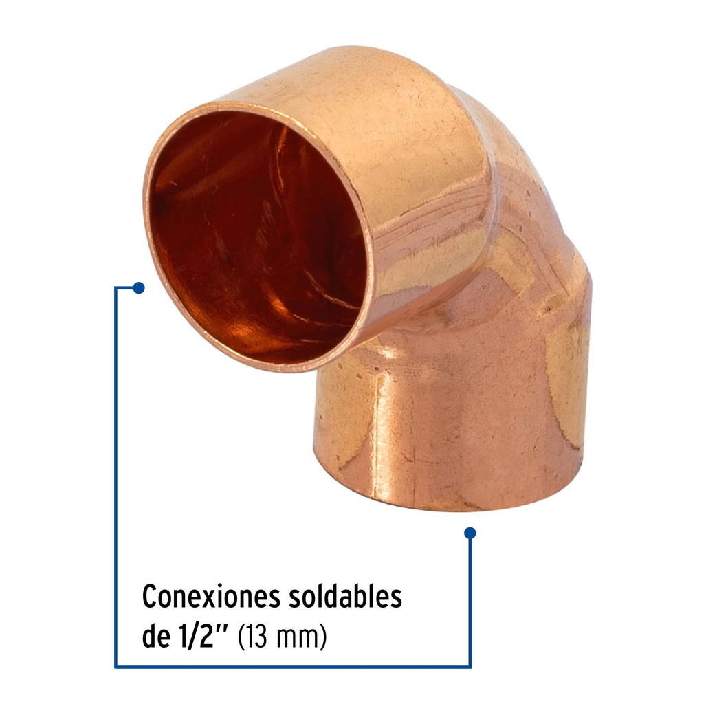 Codo de cobre 90° de 1/2', Foset Basic