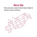 Cerradura de barra fija, derecha, Hermex