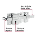 Cerradura de barra fija, llave tetra, derecha, Hermex