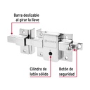 Cerradura de barra fija, llave tetra, izquierda, blíster